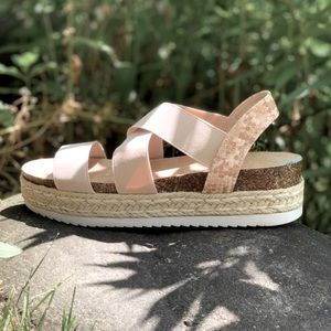HTF Madden Espadrille Platform Blush Sandal